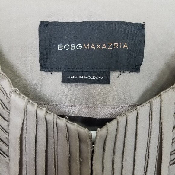 BCBG MaxAzria Olive Green Pintuck Blazer Size XS - Picture 3 of 5